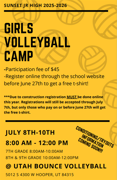 Girls Volleyball Camp Flyer